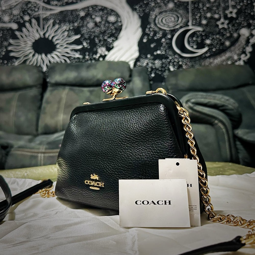 Rare Vintage style Coach Nora Kicelock Crossbody bag Black soft Leather - Picture 11 of 16